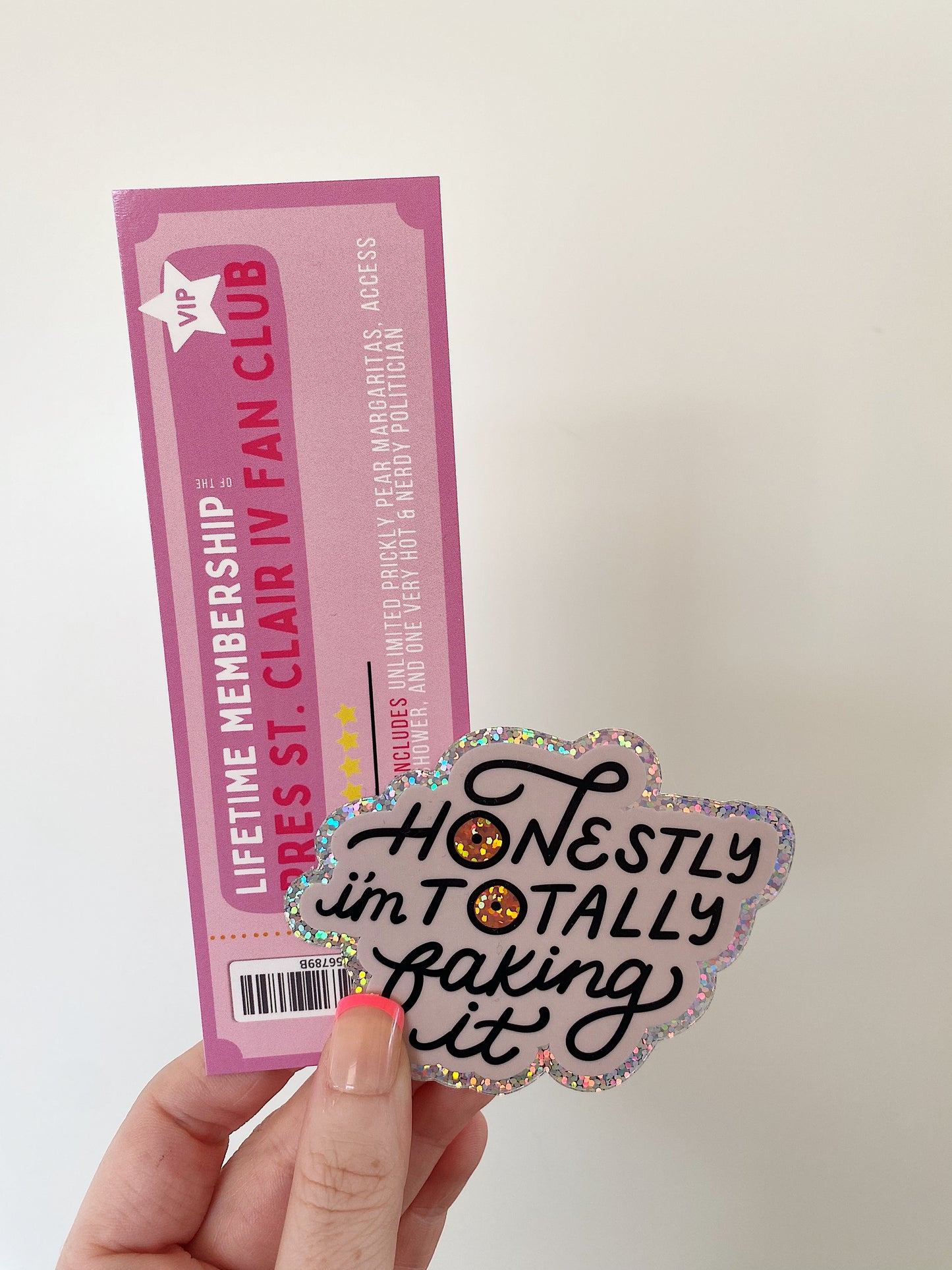 Honestly, I'm Totally Faking It Fan Club Bookmark & Sticker